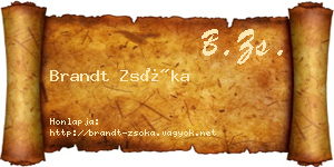 Brandt Zsóka névjegykártya